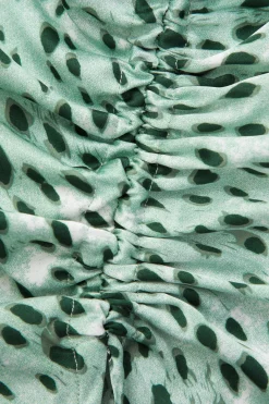 MICAS Skirts-Leopard Drawstring Slit Skirt