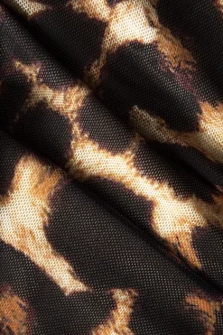 MICAS Corset & Bustier Tops-Leopard Print Lace-Up Bustier Top BLACK