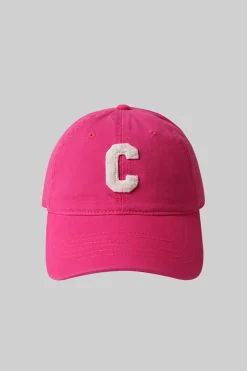 MICAS Accessories-Letter C Embroidery Baseball Cap HOT PINK