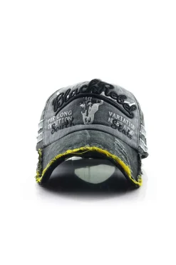 MICAS Accessories-Letter Embroidery Distressed Baseball Hat