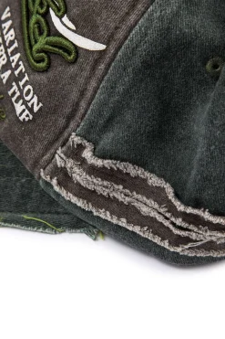 MICAS Accessories-Letter Embroidery Distressed Baseball Hat