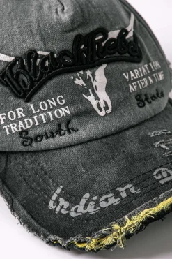 MICAS Accessories-Letter Embroidery Distressed Baseball Hat