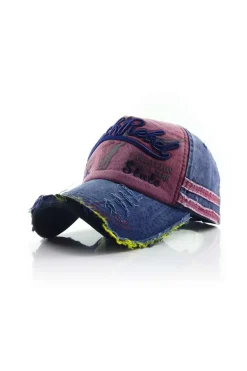 MICAS Accessories-Letter Embroidery Distressed Baseball Hat