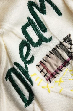 MICAS Outerwear|Outerwear-Letter Embroidery Sweater Cardigan