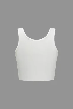 MICAS Tank Tops & Cami-Letter &Fruit Print Tank Top WHITE