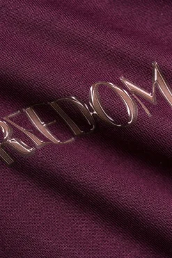 MICAS Long Sleeve Dresses|Mini Dresses-Letter Pattern V-Neck Long Sleeve Mini Dress BURGUNDY