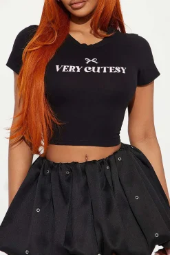 MICAS T-Shirts-Letter Print Short Sleeve Round Neck T-Shirt