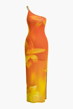 MICAS Maxi Dresses-Lily Print Asymmetric One Shoulder Maxi Dress MULTICOLOR