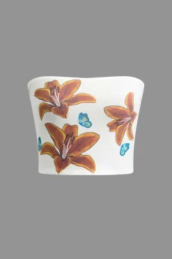 MICAS Tube Tops-Lily Print Tube Top