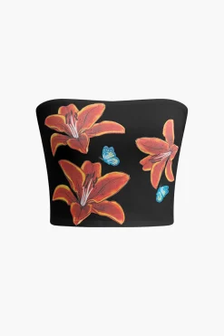 MICAS Tube Tops-Lily Print Tube Top