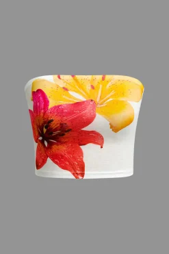 MICAS Tube Tops-Lily Print Tube Top