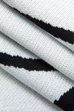 MICAS Knitwear|Knit Dresses-Line Pattern Cut Out Slit Knit Maxi Dress