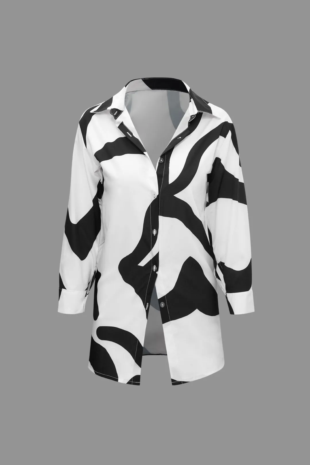 MICAS Pant Sets|Vacation Sets-Line Print Button Up Shirt And High Waist Wide Leg Pants Set BLACK