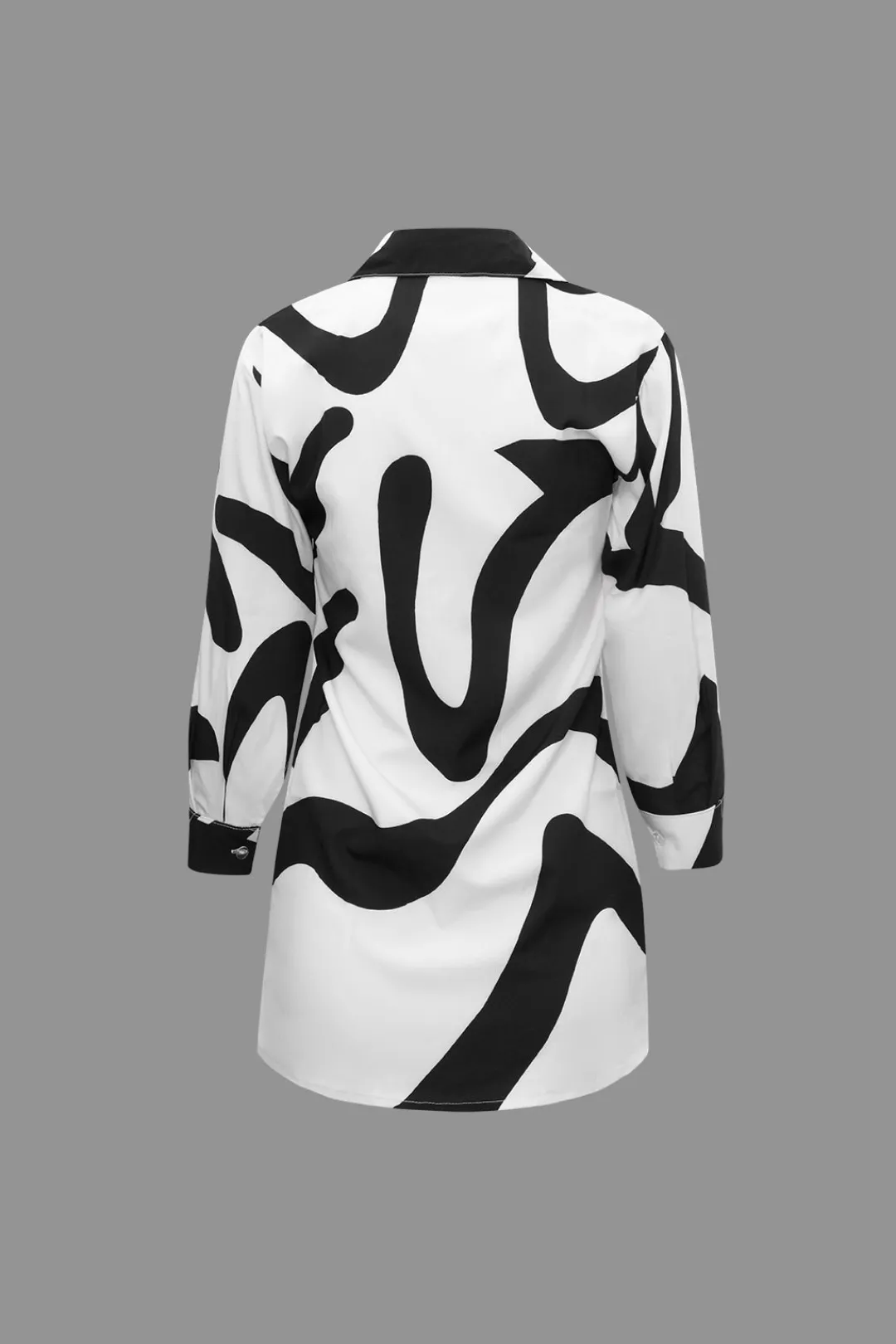 MICAS Pant Sets|Vacation Sets-Line Print Button Up Shirt And High Waist Wide Leg Pants Set BLACK