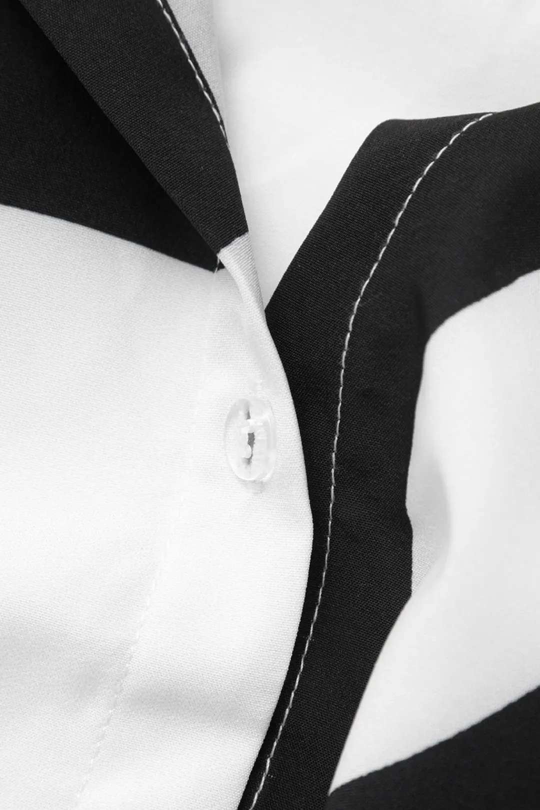 MICAS Pant Sets|Vacation Sets-Line Print Button Up Shirt And High Waist Wide Leg Pants Set BLACK