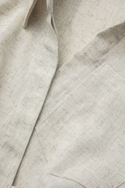 MICAS Blouses & Shirts-Linen Cross Crop Shirt IVORY