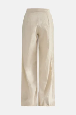 MICAS Pants-Linen Pleated Wide Leg Trousers BEIGE