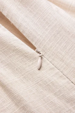 MICAS Mini Dresses-Linen Ruched Sleeveless Mini Dress WHEAT