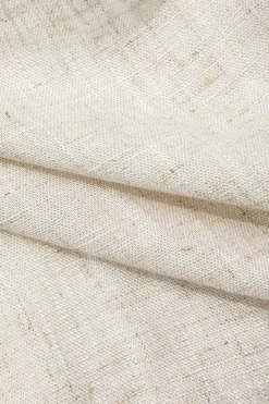 MICAS Long Sleeve Tops|Long Sleeves Tops-Linen V-neck Knot Ruched Crop Blouse BEIGE