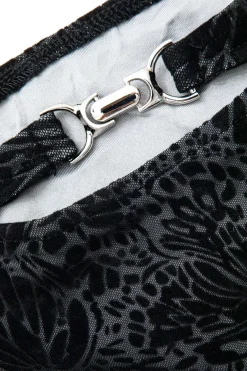 MICAS Skirt Sets-Long Sleeve Top And Cut Out Skirt Set BLACK