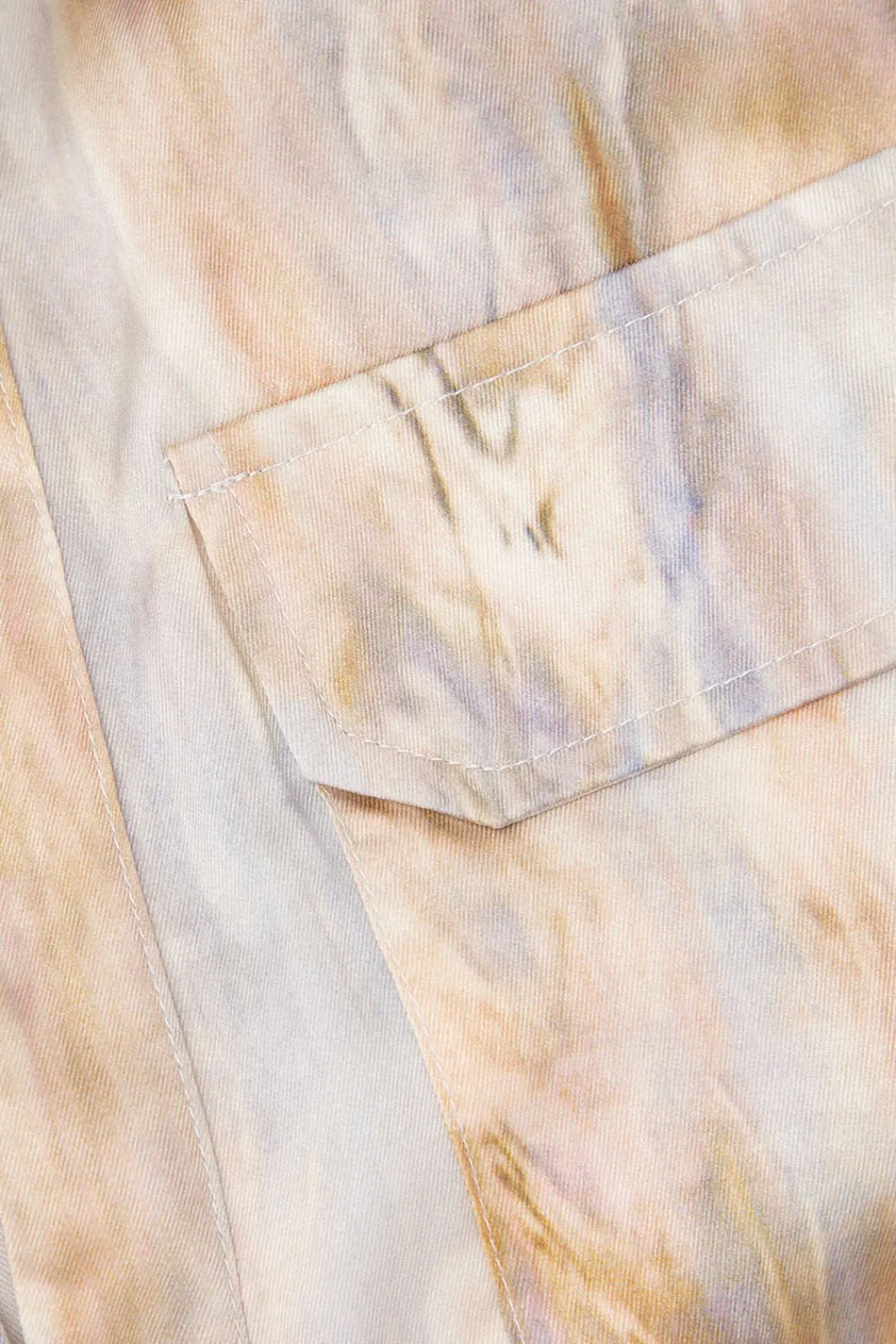 MICAS Blouses & Shirts-Marble Print Twist Hem Crop Shirt MULTICOLOR