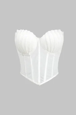 MICAS Tube Tops|Corset & Bustier Tops-Mesh Corset Waist Bustier Tube Top