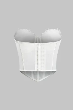 MICAS Tube Tops|Corset & Bustier Tops-Mesh Corset Waist Bustier Tube Top