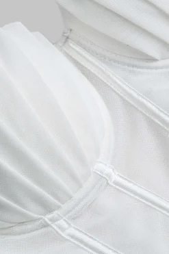 MICAS Tube Tops|Corset & Bustier Tops-Mesh Corset Waist Bustier Tube Top