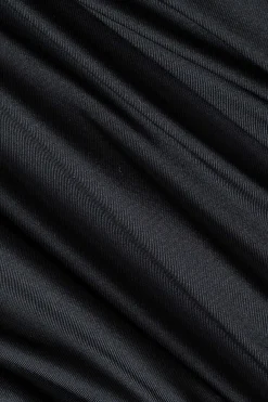 MICAS Long Sleeve Dresses|Mini Dresses-Mesh Patchwork Round Neck Long Sleeve Mini Dress BLACK