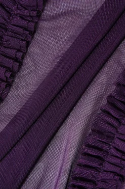 MICAS Maxi Dresses-Mesh Ruched Layered Frill Slip Maxi Dress