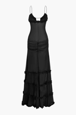 MICAS Maxi Dresses-Mesh Ruched Layered Frill Slip Maxi Dress