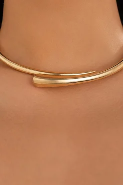 MICAS Necklaces|Accessories-Metal Choker Open Necklace GOLD
