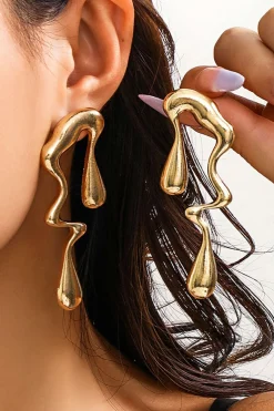 MICAS Earrings|Accessories-Metal Drop Asymmetrical Earrings