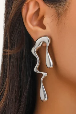 MICAS Earrings|Accessories-Metal Drop Asymmetrical Earrings