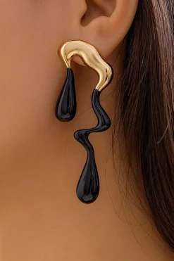 MICAS Earrings|Accessories-Metal Drop Asymmetrical Earrings