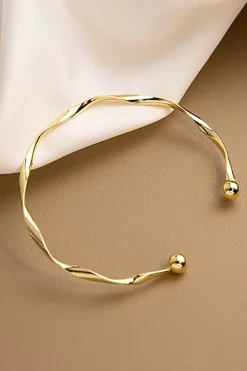 MICAS Bracelets|Accessories-Metal Open Bangle GOLD