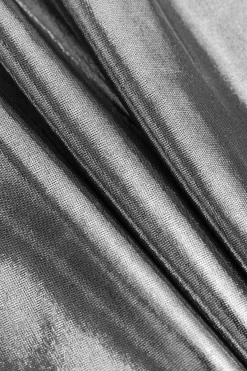 MICAS Midi Dresses-Metallic Asymmetric Hem Sleeveless Midi Dress