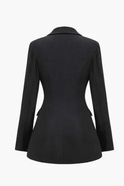 MICAS Outerwear|Blazers-Metallic Button Asymmetrical Blazer