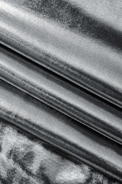 MICAS Maxi Dresses-Metallic Cowl Neck Tie Backless Sleeveless Maxi Dress