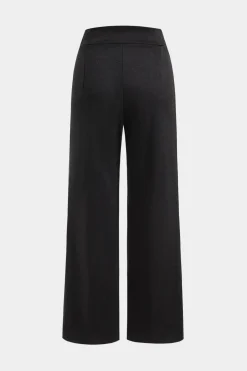 MICAS Pants-Metallic Decor Straight Leg Trousers BLACK