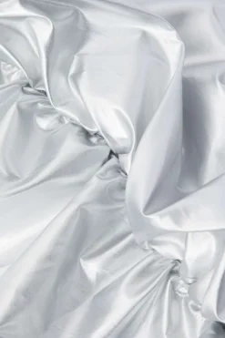 MICAS Pant Sets-Metallic Drawstring Tube Top And Gathered Wide Leg Pants SILVER