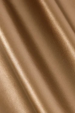 MICAS Skirts-Metallic Faux Leather Knotted Mini Skirt