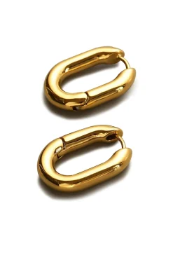 MICAS Accessories-Metallic Geometric U-Shaped Earrings PURE GOLD