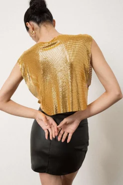 MICAS Tank Tops & Cami-Metallic Glitter Tank Top