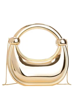 MICAS Bags|Accessories-Metallic Knot Shoulder Bag GOLD