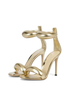 MICAS Shoes|Shoes-Metallic Open Toe Ankle Strap High Heels