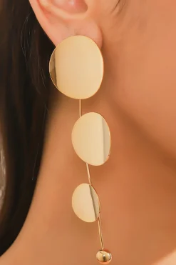 MICAS Earrings|Accessories-Metallic Round Piece Earring GOLD