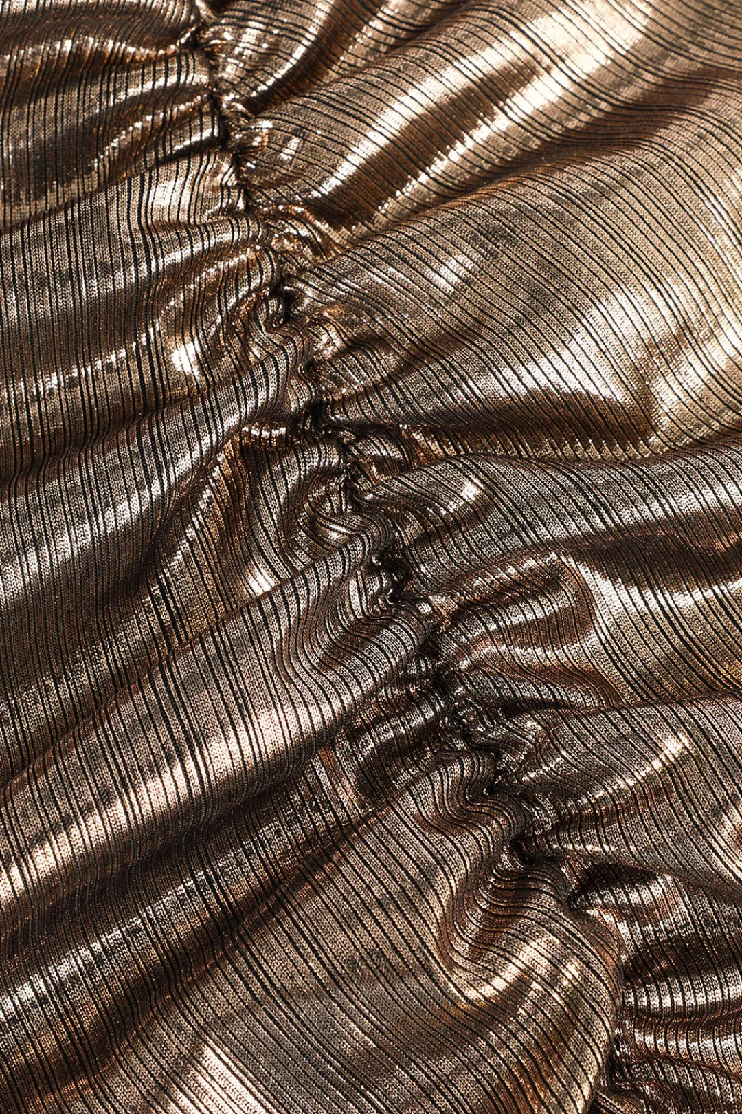 MICAS Midi Dresses-Metallic Ruched Slit Midi Dress