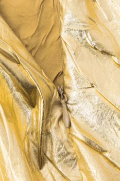 MICAS Skirts-Metallic Textured Midi Skirt PURE GOLD