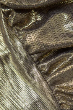 MICAS Tank Tops & Cami-Metallic V-hem Halter Top GOLD